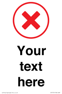 Custom plain background, red cross in a circle sign